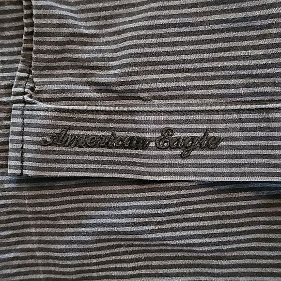 American Eagle Men Premium Vintage Fit Button Down Shirt Gray XXL - Picture 9 of 11